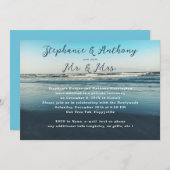 Deep Zee Blue Married Announcement Reception Party Kaart (Voorkant / Achterkant)