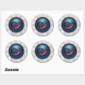 Deep Zee Creature Ship Porthole Steampunk Octopus Ronde Sticker (Vel)