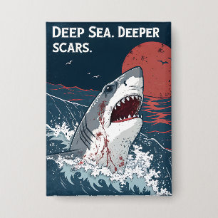 Deep Zee Deeper Littekens Grote Witte Haai Button