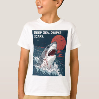 Deep Zee Deeper Littekens Grote Witte Haai T-shirt