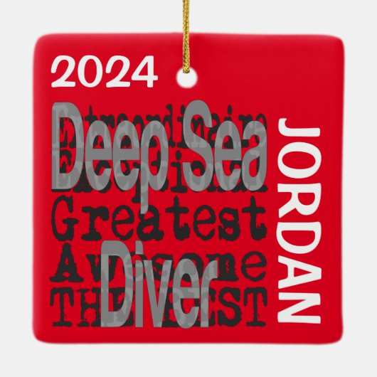 Deep Zee Diver Extraordinaire CUSTOM Keramisch Ornament (Achterkant)