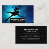 Deep Zee Diver Silhouette, duikinstructeur Visitekaartje (Voorkant / Achterkant)