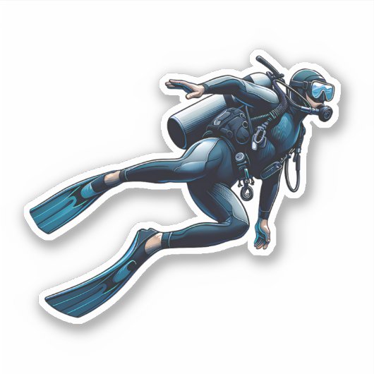 Deep Zee Diver Sticker (Voorkant)