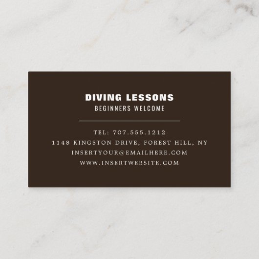 Deep Zee Divers, duikinstructeur Visitekaartje (Achterkant)