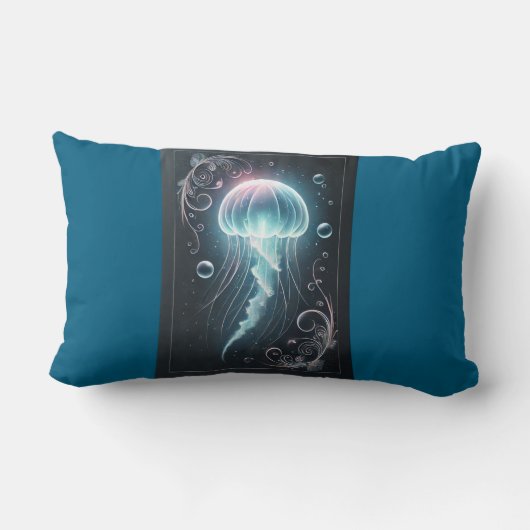 Deep Zee Elegance: Jellyfish Glow Design Kussen (Achterkant)