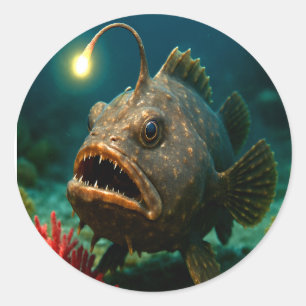 Deep Zee Glow: de zeeduivel Ronde Sticker
