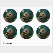 Deep Zee Glow: de zeeduivel Ronde Sticker (Vel)