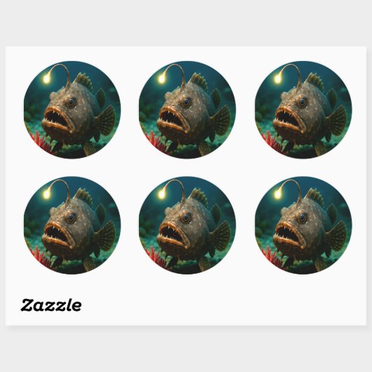 Deep Zee Glow: de zeeduivel Ronde Sticker (Vel)