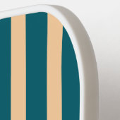 Deep Zee Green en Peach Stripes Pickleball Paddle (Links Detail)