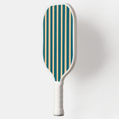 Deep Zee Green en Peach Stripes Pickleball Paddle (Links)
