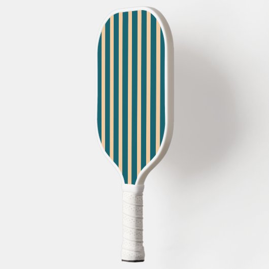 Deep Zee Green en Peach Stripes Pickleball Paddle (Links)