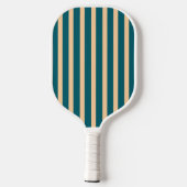 Deep Zee Green en Peach Stripes Pickleball Paddle (Achterkant)