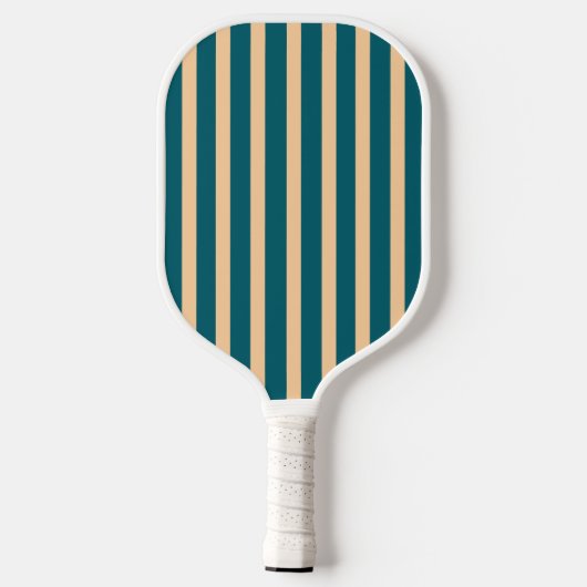 Deep Zee Green en Peach Stripes Pickleball Paddle (Achterkant)