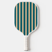 Deep Zee Green en Peach Stripes Pickleball Paddle (Voorkant)
