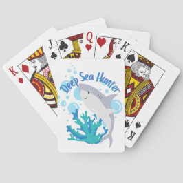 Deep zee Hunter Shark cartoon Stijl Pokerkaarten