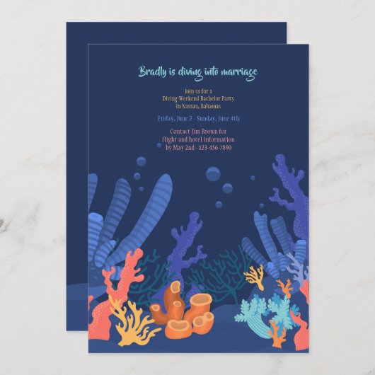 Deep Zee koraal uitnodiging (Voorkant / Achterkant)