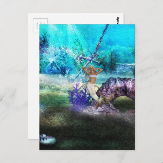 Deep Zee Mermaid Briefkaart (Voorkant / Achterkant)