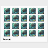 Deep Zee Monster Vierkante Sticker (Vel)
