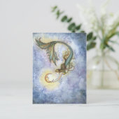 Deep Zee Moon Mermaid Briefkaart (Staand voorkant)