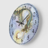 Deep Zee Moon Mermaid Clock van Molly Harrison Grote Klok (Hoek)