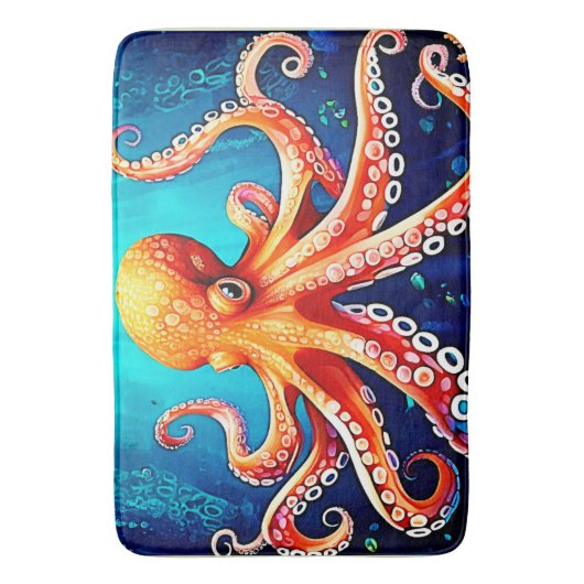 Deep Zee Octopus Glow Design Badmat (Voorkant Verticaal)