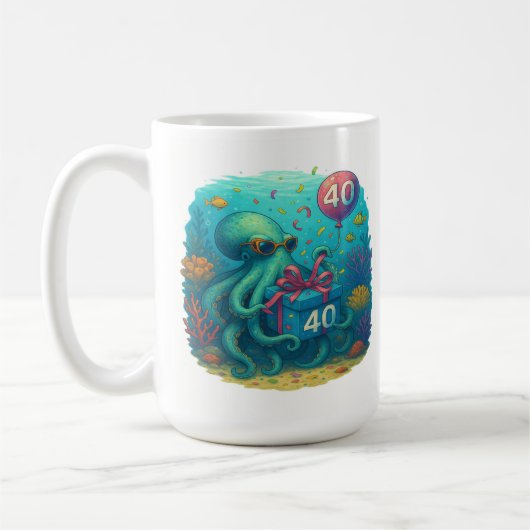 Deep Zee Party: 40ste verjaardag Octopus Mok (Links)