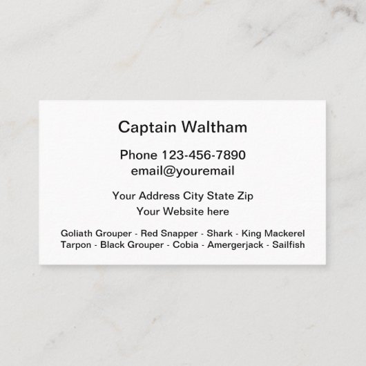 Deep Zee Vist Handvest Visitekaartje (Achterkant)
