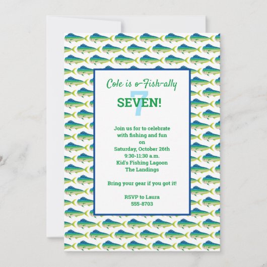 Deep Zee Vist Mahi Party Invitation Kaart (Voorkant)