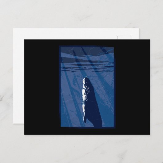 Deep zee walvis briefkaart (Voorkant / Achterkant)