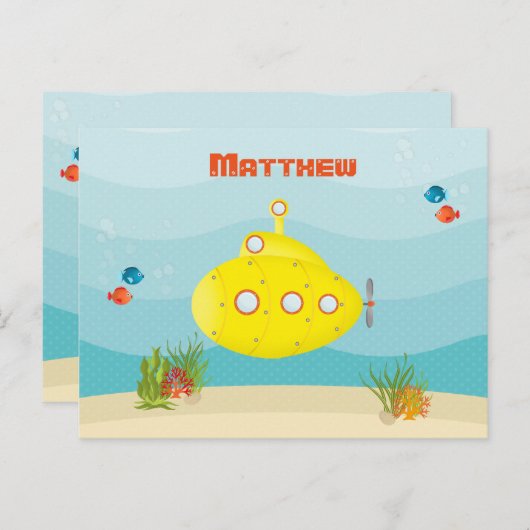 Deep Zee Yellow Submarine Briefkaart (Voorkant / Achterkant)