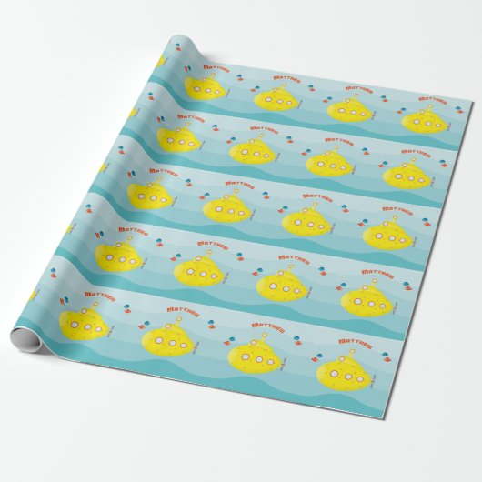 Deep Zee Yellow Submarine Cadeaupapier (Uitgerold)