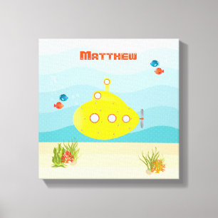 Deep Zee Yellow Submarine Canvas Afdruk