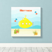 Deep Zee Yellow Submarine Canvas Afdruk (Insitu (Houten vloer))