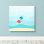 Deep Zee Yellow Submarine Canvas Afdruk (Insitu (Houten vloer))