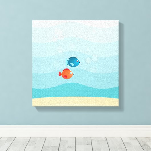 Deep Zee Yellow Submarine Canvas Afdruk (Insitu (Houten vloer))