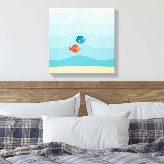 Deep Zee Yellow Submarine Canvas Afdruk (Insitu (Slaapkamer))