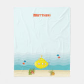 Deep Zee Yellow Submarine Fleece Deken (Voorkant)