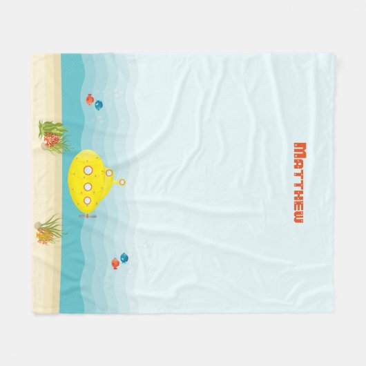 Deep Zee Yellow Submarine Fleece Deken (Voorkant (Horizontaal))