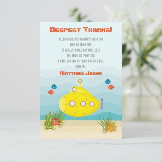 Deep Zee Yellow Submarine Kaart (Staand voorkant)