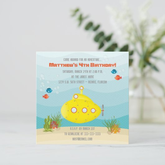 Deep Zee Yellow Submarine Kaart (Staand voorkant)