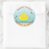 Deep Zee Yellow Submarine Ronde Sticker (Tas)