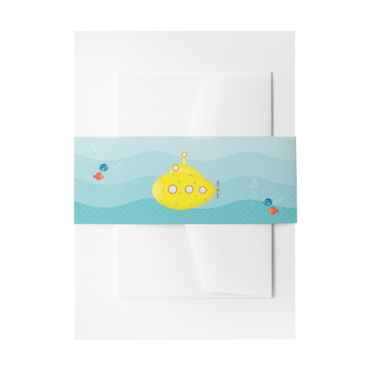 Deep Zee Yellow Submarine Uitnodigingen Wikkel (Voorkant Voorbeeld)