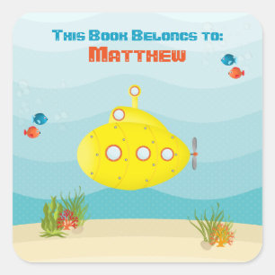 Deep Zee Yellow Submarine Vierkante Sticker