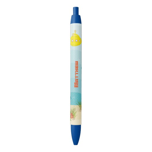 Deep Zee Yellow Submarine Zwarte Inkt Pen (Voorkant Verticaal)