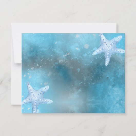 Deep Zee Zomer Bruiloft QR Code RSVP Kaart (Achterkant)