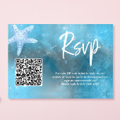 Deep Zee Zomer Bruiloft QR Code RSVP Kaart