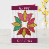 Deepavali of Wenskaart Deewali Kaart (Gele Bloem)