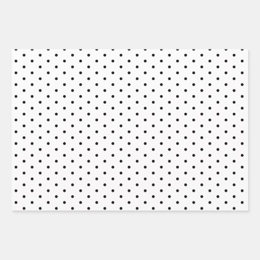 Deepest Black Polka Dot and Striped and Solid Inpakpapier Vel (Voorkant)