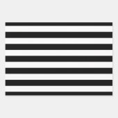 Deepest Black Polka Dot Wide Striped en Solid Inpakpapier Vel (Voorkant)