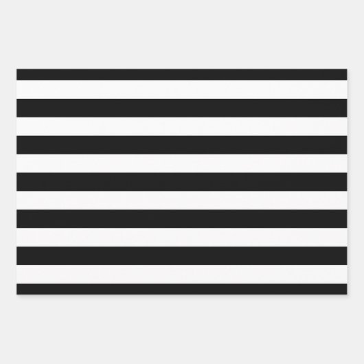 Deepest Black Polka Dot Wide Striped en Solid Inpakpapier Vel (Voorkant)